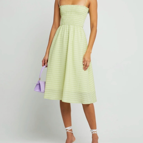 Few Moda Court Green Checkered Sun Dress Size XS - Picture 1 of 7